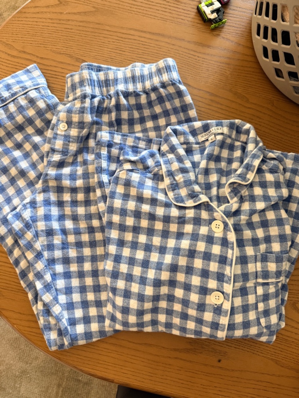 Serena & Lily Blue Gingham Pajama Set